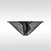 Men's Low-Rise Ultra-Thin Ice Silk Transparent U-Shaped Pouch Sexy Briefs