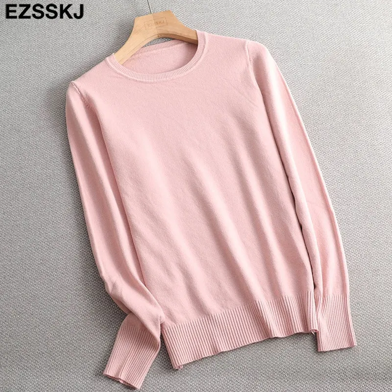 Autumn Winter O-NECK BASIC  Sweater pullovers Women 2021 Female  loose BOTTOM Sweater Pullover female