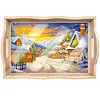 DIY Diamond Painting Wooden Tray Food Tray with Handle Living Room Decoration Donut Wooden Tray Kit