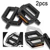 2 Pairs Bike Flat Pedals & Reflector Non-Slip Bike Pedals for Road Mountain Bike