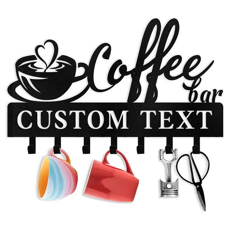 Custom Key Holder for Wall, Personalized Metal Coffee Key Holder Wall Mounted