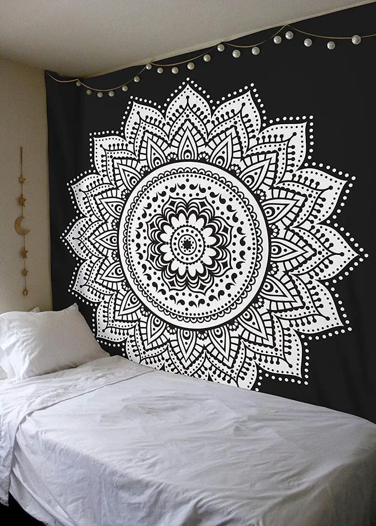 Polyester Mandala Print Tapestry Wall Hanging Carpet Throw Yoga Beach Mat Blanket Large 150*200cm Sleeping pad wall art Tapestry