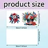 6pcs Diamond Painting Independence Day Flowers Greeting Card with Envelope for Family Friends Holiday Gift Congratulations