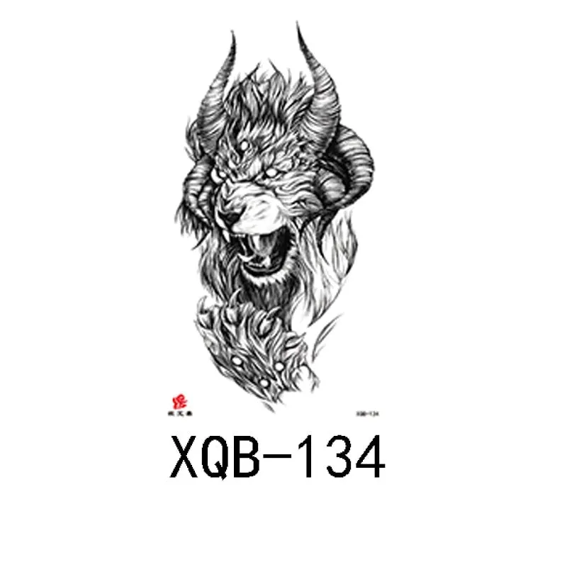 Small Full Arm Waterproof Tattoo Sticker Half Arm Arm Fierce Wolf Head Animal Arm Lasting European and American Tattoo Sticker