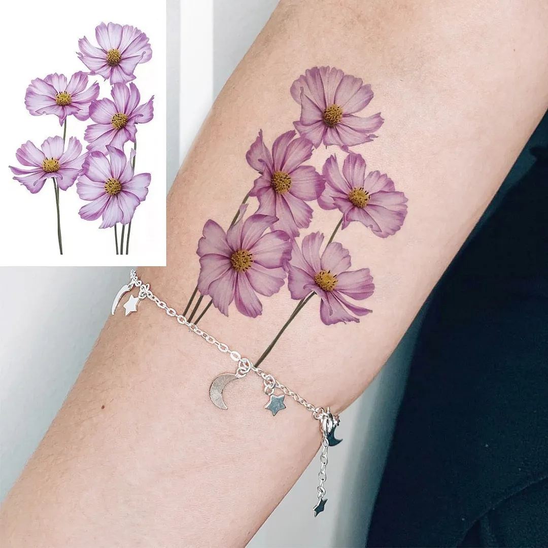 Realistic Butterfly Wrist Temporary Tattoos For Women Girl Moon Sun Whale Rose Flower Fake Tattoo Sticker Fashion Washable Tatoo