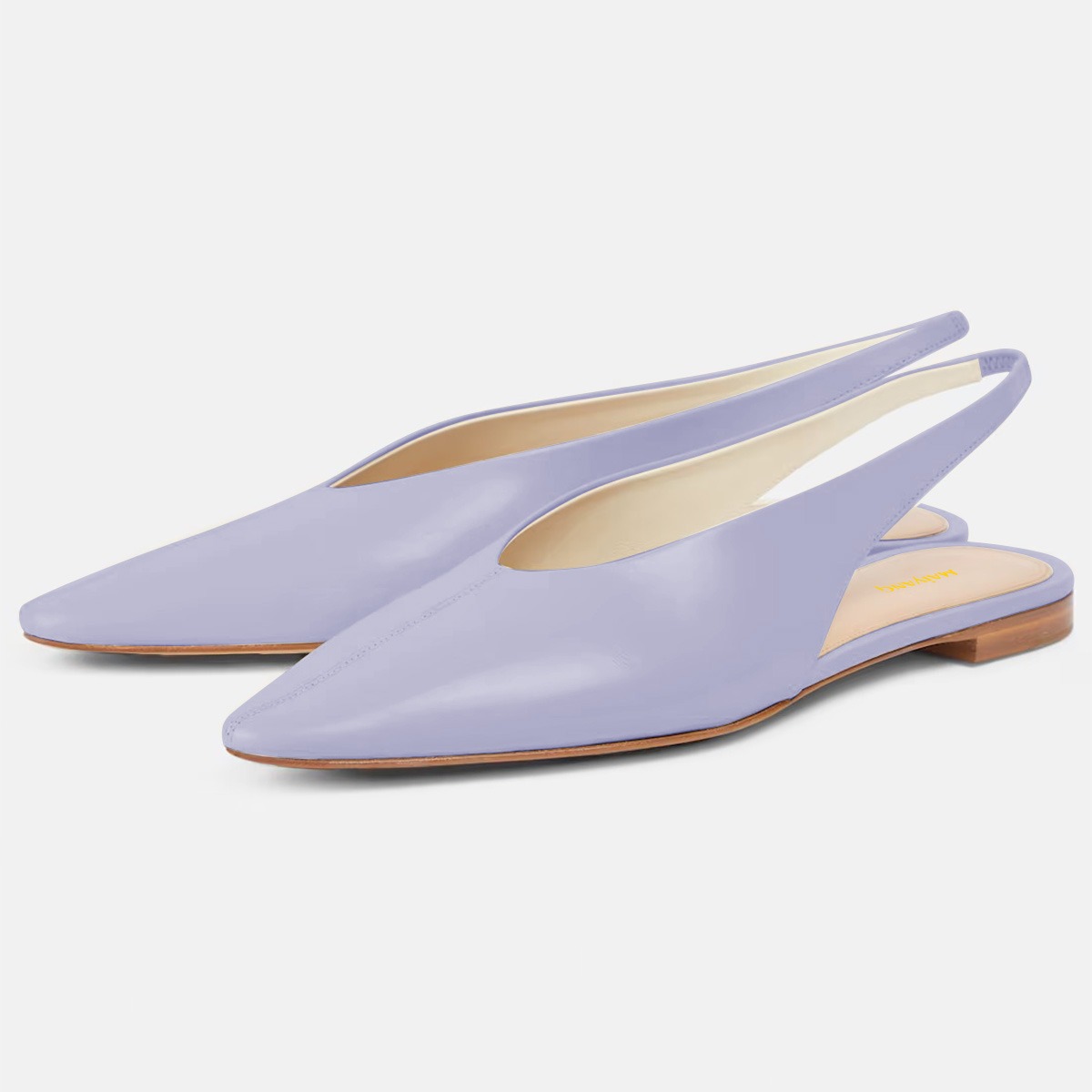 Light Purple Pointed Toe Slingback Slip On Flat Shoes for Women Nicepairs