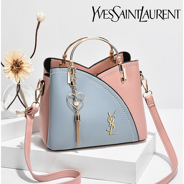 Stylowa torba na ramię YSL&reg; o dużej pojemności w kontrastowym kolorze