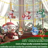 (US Local)12Pcs Xmas Theme  DIY Diamond Christmas Tree Pendant Wall Door Decoration