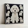 (30x30cm)DIY Pearl Painting Framed Puppy Handmade Pearl Material Art Kit Living Room Decor
