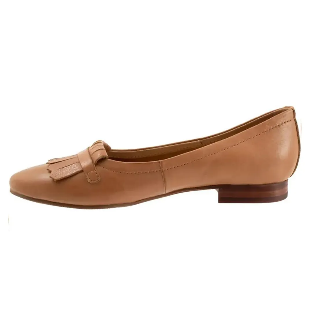 Women's Casual Fringes Round Toe Low Heel Pumps Shoes in Brown