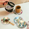 (US Local)[Upgrade]4Pcs Acrylic Special Shape Butterfly DIY Waterproof Diamond Painting Coaster