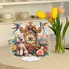 (US Local)Acrylic Special Shape Flower Bird Diamond Painting Clock Ornaments Kit