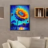 >SALE<5D DIY Full Round Drill Diamond Painting Fluttering Sunflower Home Decor 30x40cm