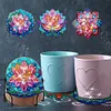 8Pcs Crystal Lotus Diamond Painting Coasters With Holder