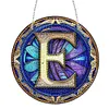 (Upgrade Size)DIY Double Sided Diamond Painting Alphabet Family Last Name Initial Sign Ornament with Chain Window Hanging Kit
