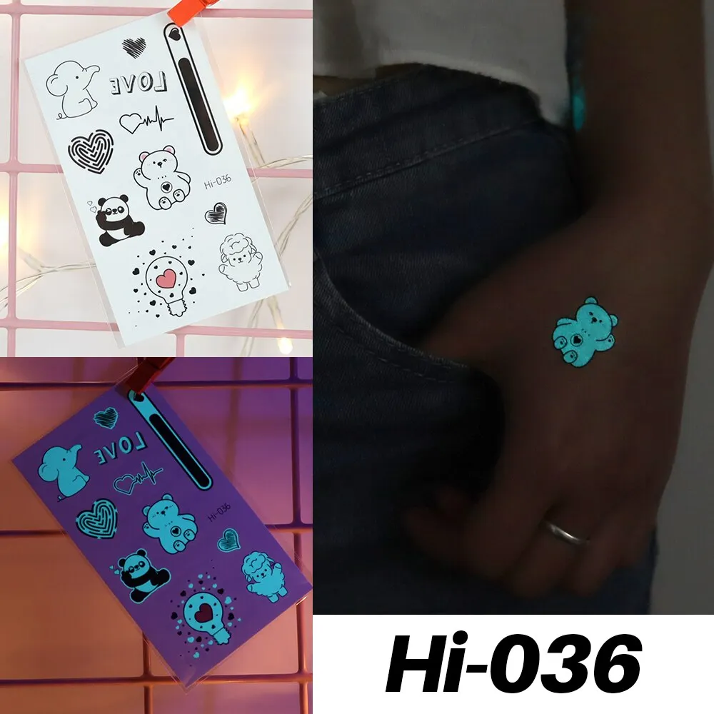 Sdrawing Luminous Tattoo Hand Finger Starry Star Universe for Kids Fake Tattoo Glowing In Dark Waterproof Temporary Tattoo Stickers
