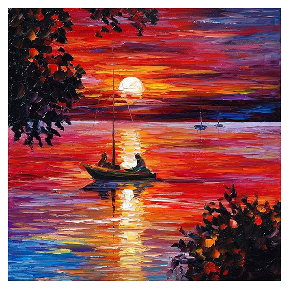 Sunset On The Sea-Paint by Numbers-8"x8"/20x20cm
