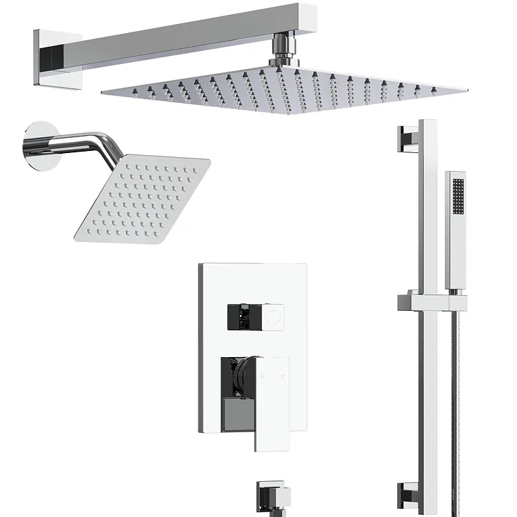 EVERSTEIN 10'' Dual Shower Head Rainfall Shower System in Chrome