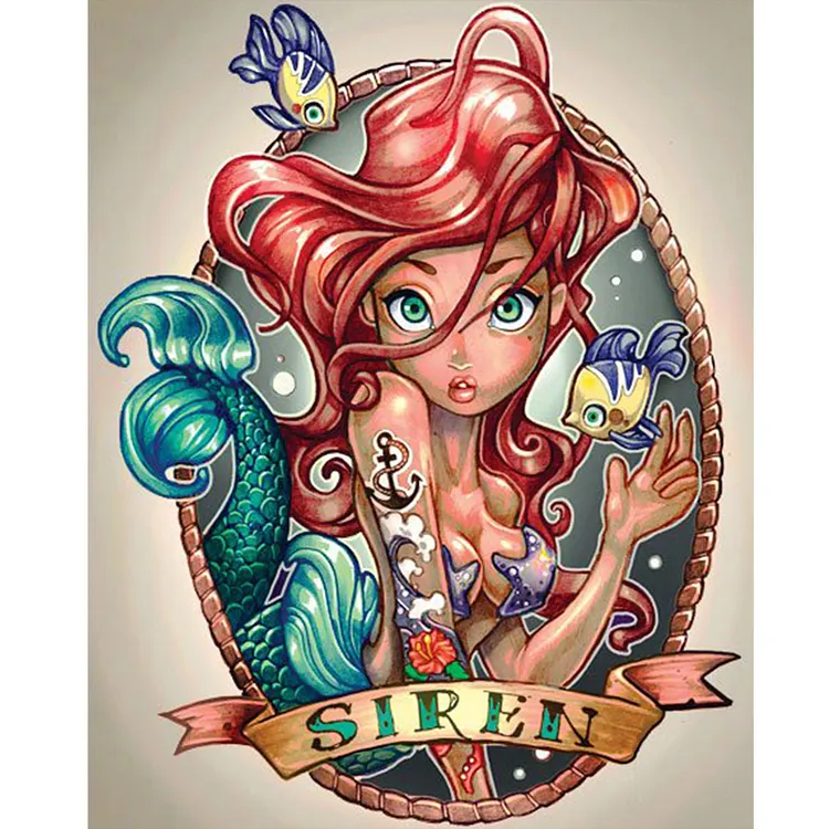 Mermaid 40*50CM (Canvas) Full Round Drill Diamond Painting gbfke