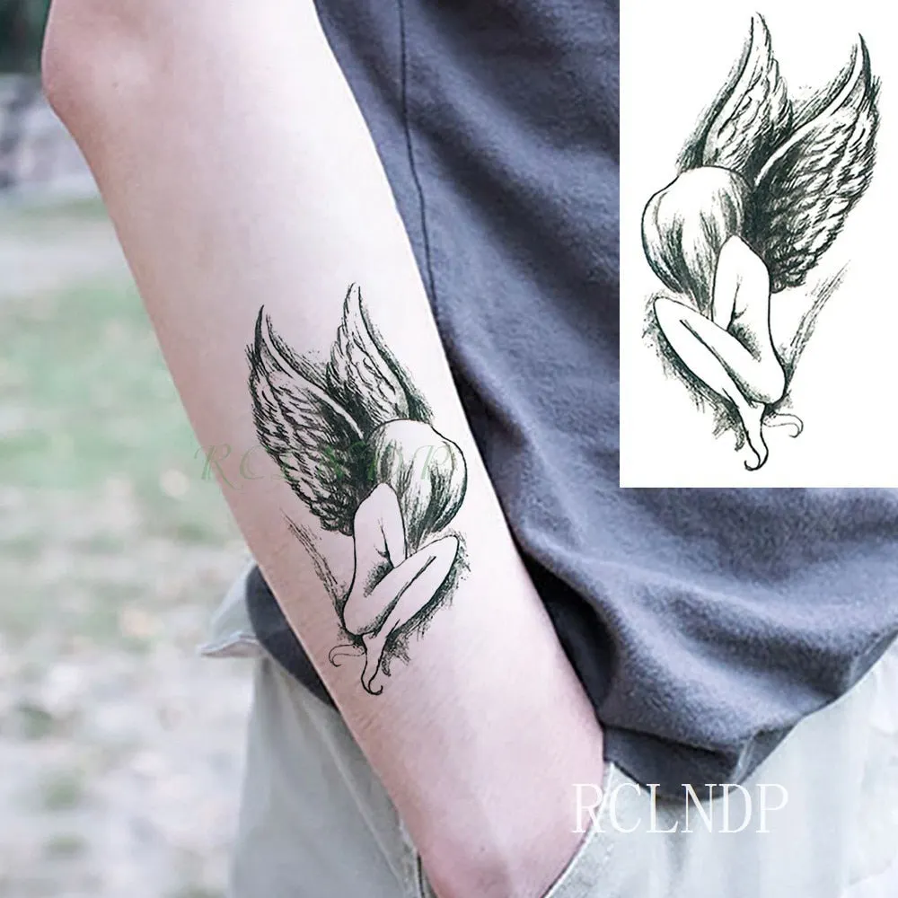Waterproof Temporary Tattoo Sticker Body Art Love Wave Heartbeat Line Small Size Fake Tatto Flash Tatoo for Girl Women