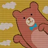 Cute Coffee Bear-14CT Stamped Cross Stitch Kit(25x25cm)