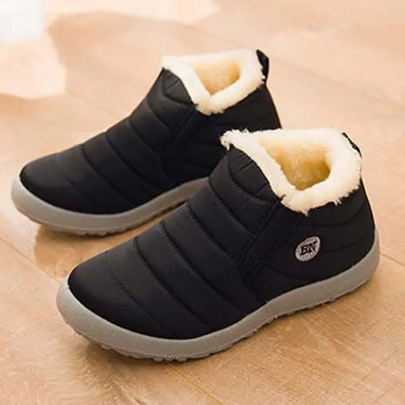 Vulcanized Shoes Women Slip On Waterproof Shoes Fashion Breathable Outdoor Fur Warm Winter Casual Shoes Sneakers Women Plus Size