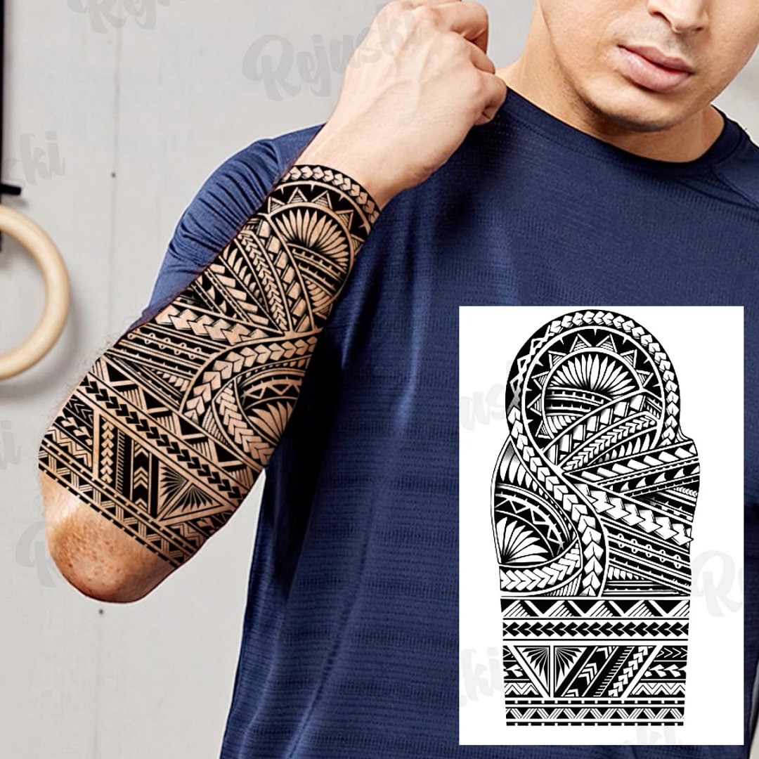 Sdrawing Thorns Temporary Tattoos For Adults Men Realistic Totem Maori Lion Compass Flower Tiger Fake Tattoo StickerArm Tatoos DIY