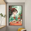 >SALE<Full Embroidery Eco-cotton Thread 11CT Printed Girl Cross Stitch Kit 50x75cm