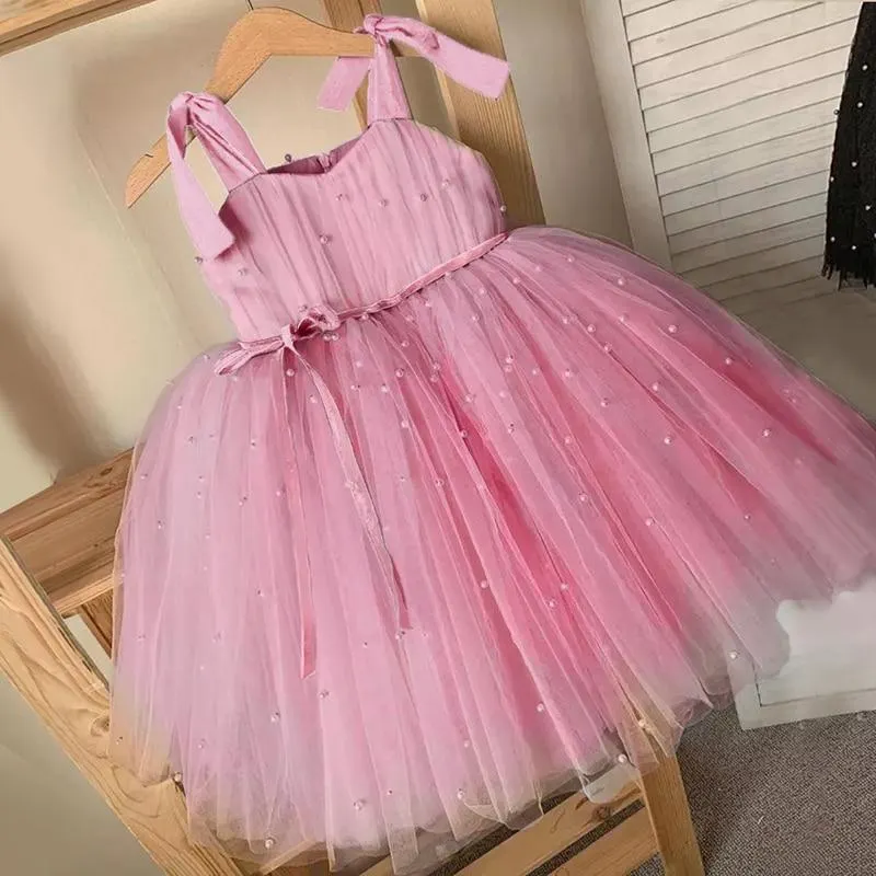 Toddler Girls Tulle Princess Dress 1-5 Year Kids Baby Elegant Wedding Tutu Prom Children Communion Formal Evening Party Clothes