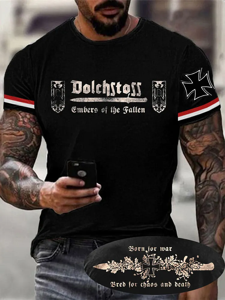 Herren Dolch stoss Glut des gefallenen T-Shirts