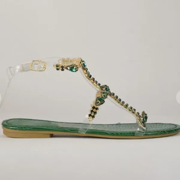 Jewelry Inlaid Fashion Transparent Sandals