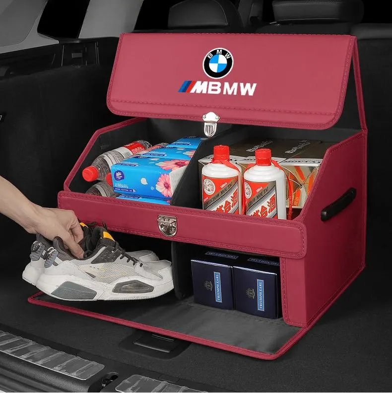 Car double layer trunk nappa leather storage box