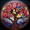 (Stamped/Counted) Glass Painting-Tree Of Life-18CT Cross Stitch 30*30cm/11.81*11.81in