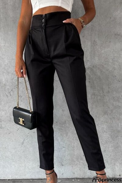 High Waist Wide Waistband Pants
