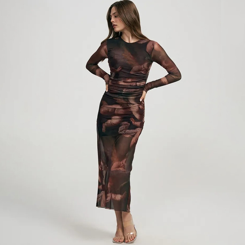 Women's Retro Slim Fit Fashion Printed Dress elevenforest