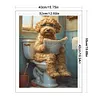 (Stamped/Counted) Dog Sitting Toilet-11CT Cross Stitch 40*50cm