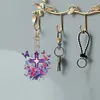 (US Local)6Pcs Acrylic Double Sided Cross Flower Diamond Painting Keychain for Bag Decor