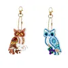2PCS/SET 5D DIY Diamond Painting Double-side Special Drills Keychain Slap Luminous Kits