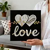 (25x25cm)DIY Pearl Painting Love Framed Handmade Pearl Material Art Kit Living Room Decor