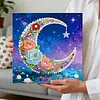 DIY Pearl Painting Moon in the Lake for Home Decor with Frame(25x25cm)