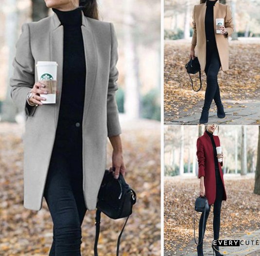 Long Wool Coat for Women, Plus Size, Winter Warm
