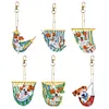 6Pcs DIY Diamond Painting Dog Keychain