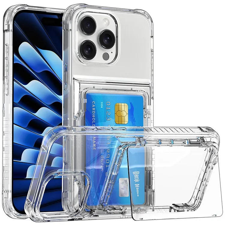 Suitable For iPhone 15 Series Flip Card Transparent Mobile Phone Case
