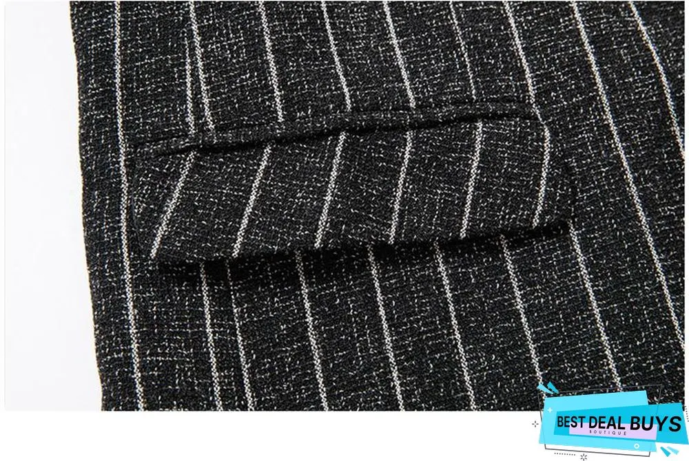 Men Jacket Blazers Stripe Suit Fashion Man Groom Business Causal Formal Blazer Jackets