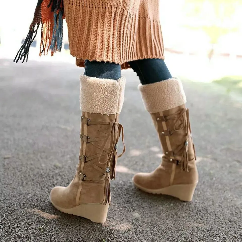 Yyvonne Large-Size Slopes And Snow Boots In Autumn And Winter 2025 Wish High-Heeled Women's Boots