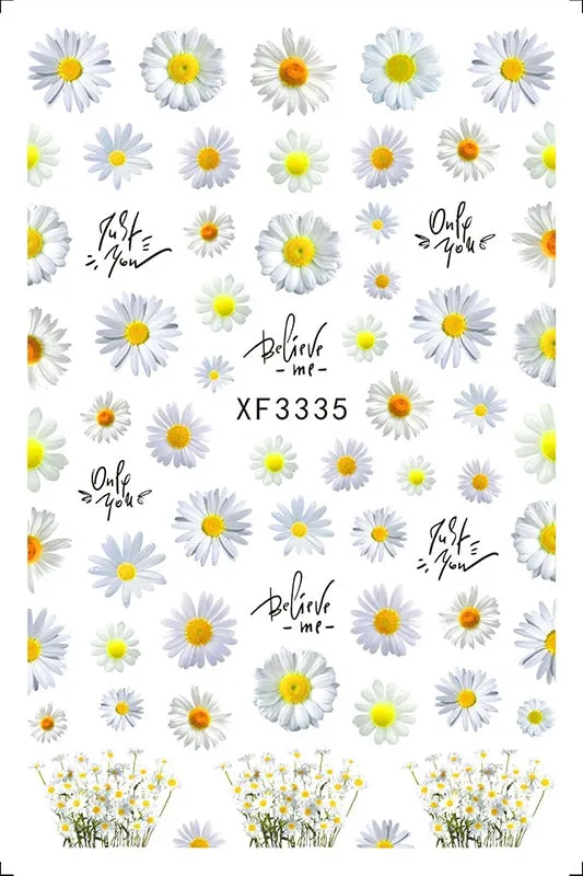 3D Nail Art Stickers Manicure Decoration Design Nail Art Decal Green Clover Leaf Nail Art Designer Decals Beautiful Flower