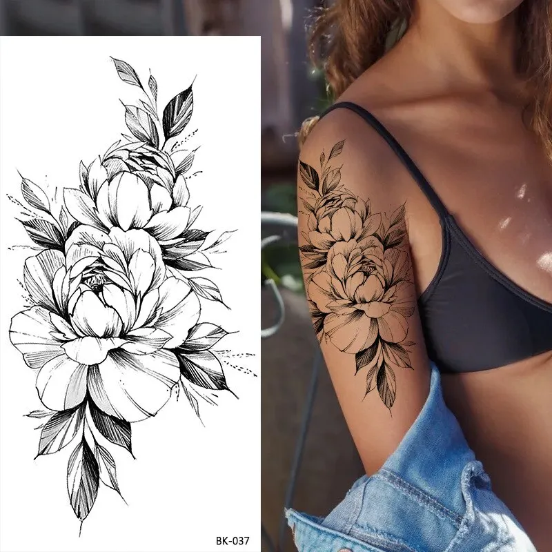 Sdrawing Tattoos New Flash Waterproof Temporary Tattoo Sticker Lip Print Flowers Butterfly Body Art Arm Fake Sleeve Tatoo for Women