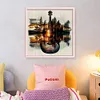 (Stamped/Counted) Guitar Landscape Silhouette-11CT/14CT Cross Stitch 40*40cm