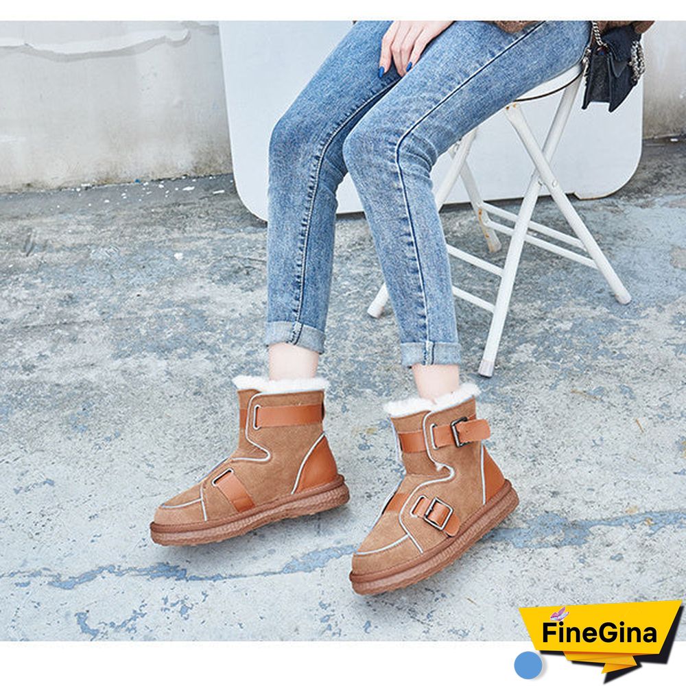 Casual Fashion Cloth With Soft Nap Flats Snow Boots Shoes