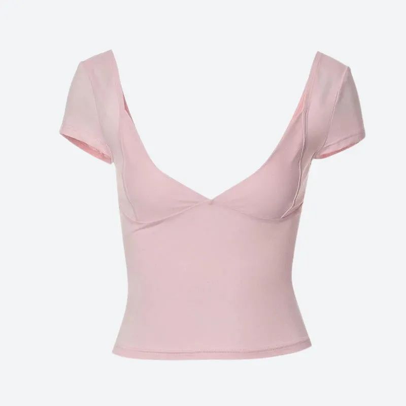 Brownm Neck Bodycon Top